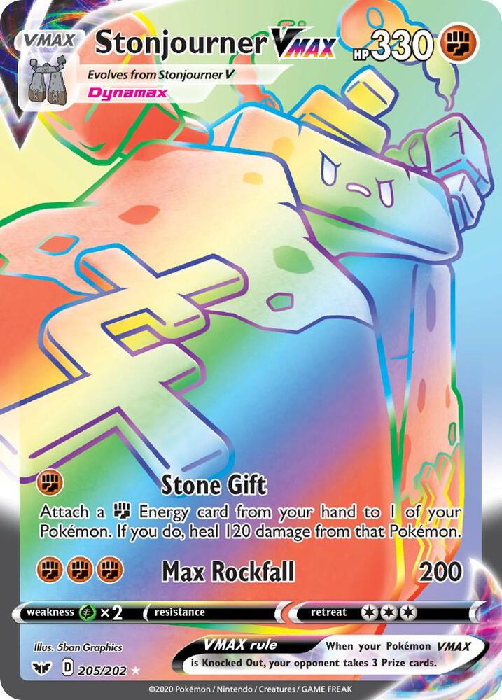 Stonjourner VMAX (Secret) 205/202 SWSH01: Sword & Shield Base Set