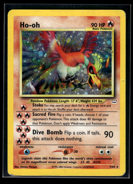 Double Holo ERROR - Ho-oh (7) 07/64 Neo Revelation
