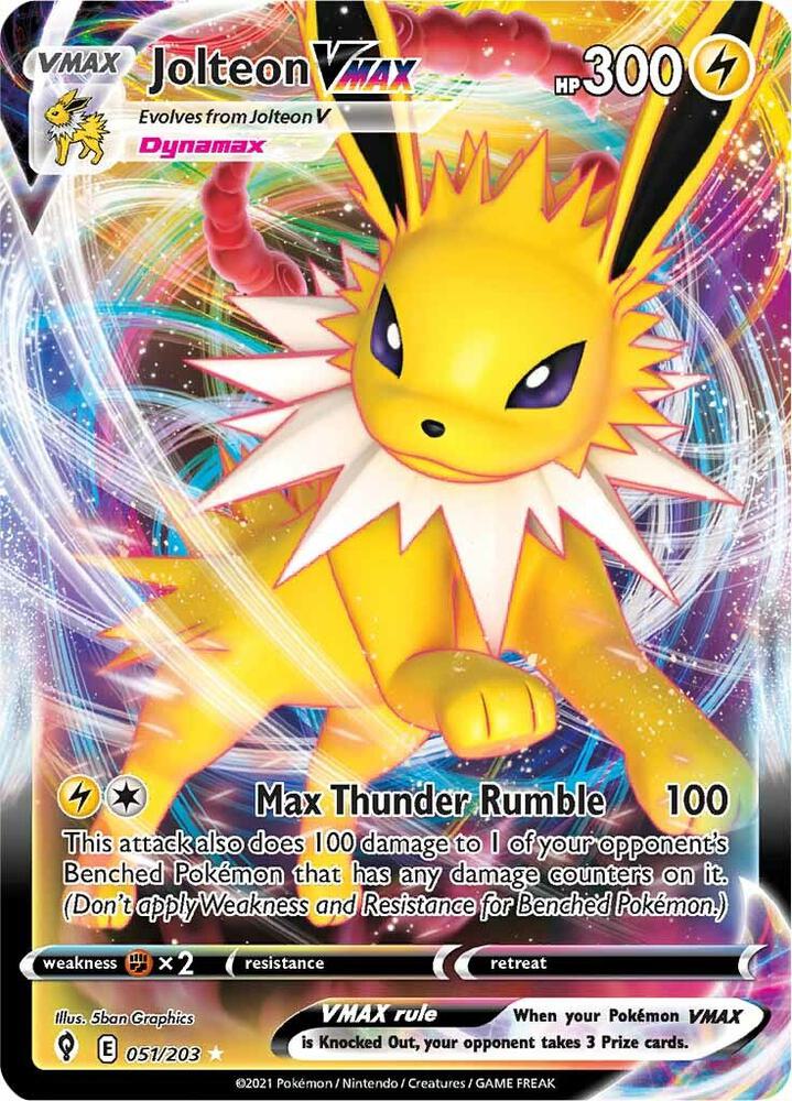 Jolteon VMAX 051/203 SWSH07: Evolving Skies