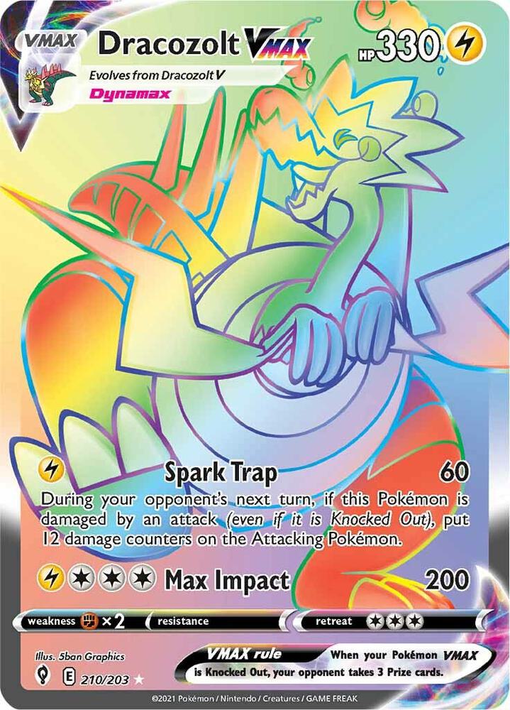 Dracozolt VMAX (Secret) 210/203 SWSH07: Evolving Skies
