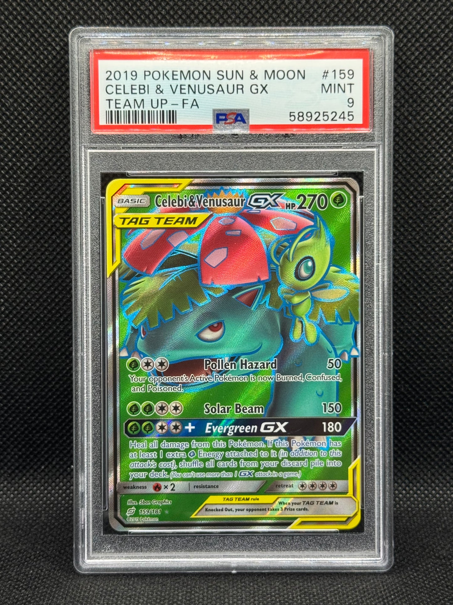 PSA 9 - Celebi & Venusaur GX - Tag Team