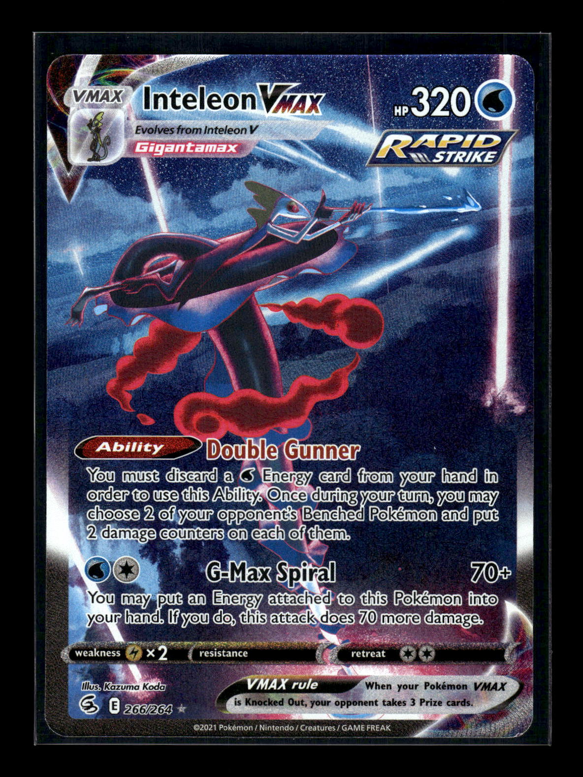 Inteleon VMAX (Alternate Art Secret) 266/264 SWSH08: Fusion Strike