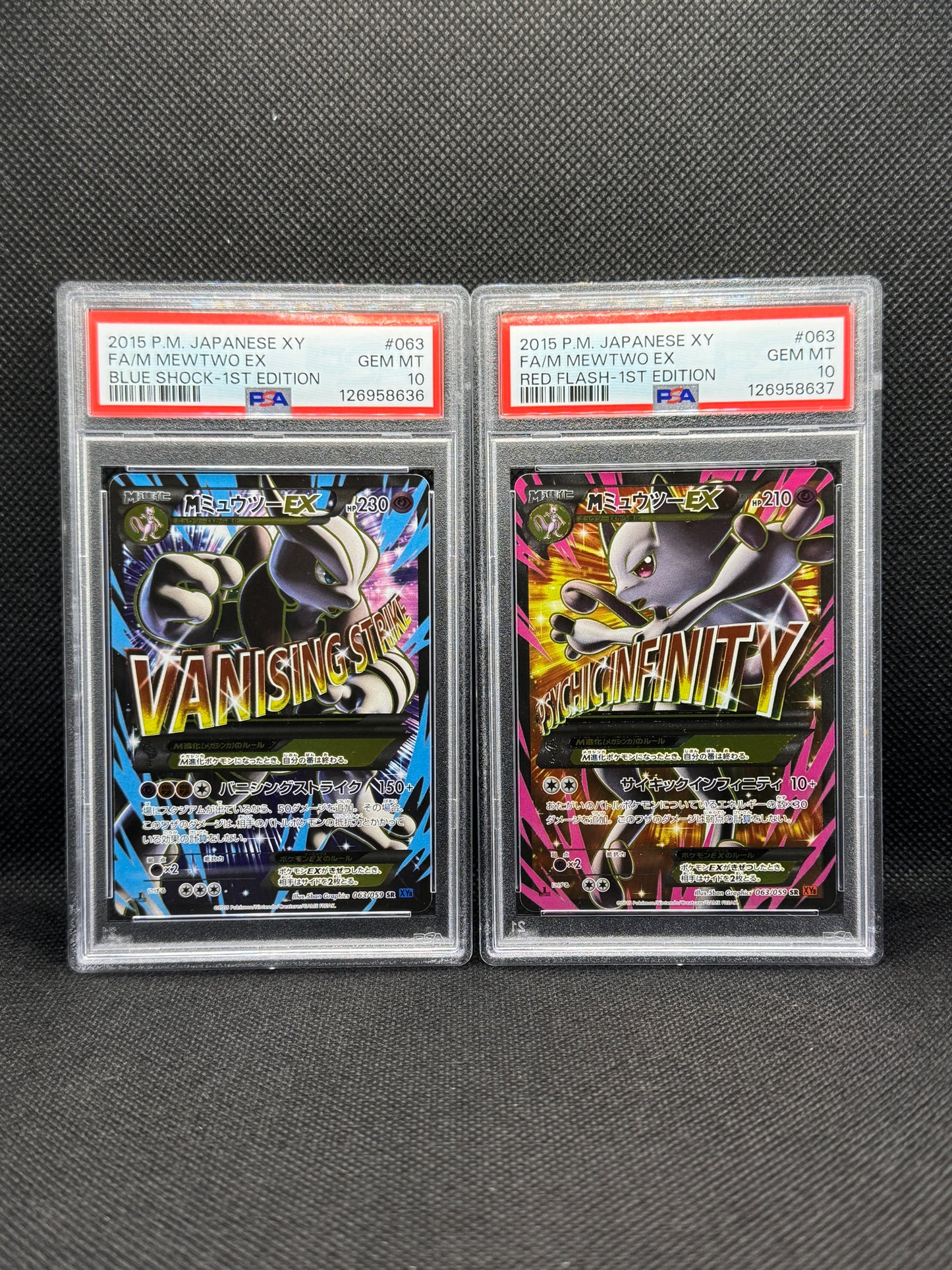 Sequential PSA 10 Mewtwo Blue Shock & Mewtwo Red Flash - Japanese XY