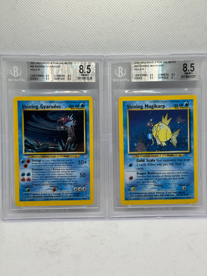 BGS 8.5 - Shining Gyarados 65/64 & Shining Magikarp 66/64 Sequential Set - Neo Revelation