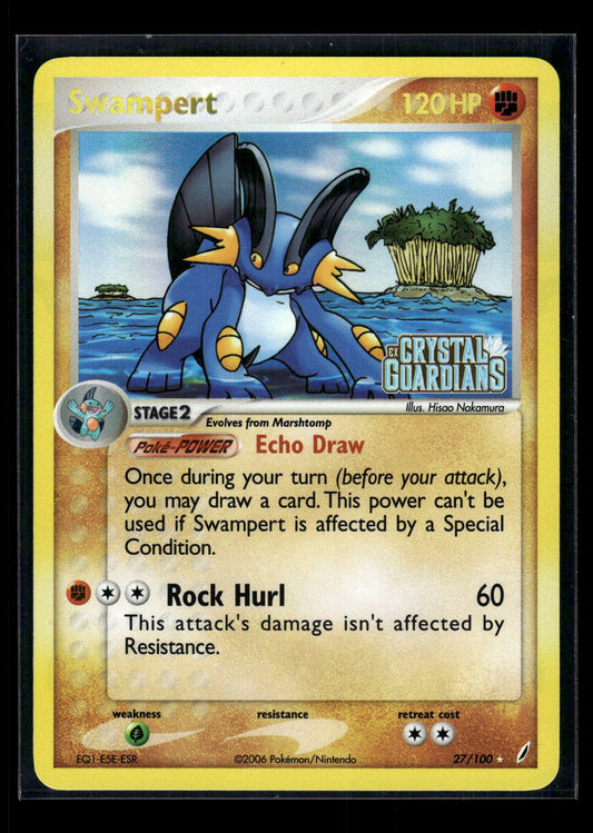 Swampert 27/100 EX Crystal Guardians Stamp Reverse