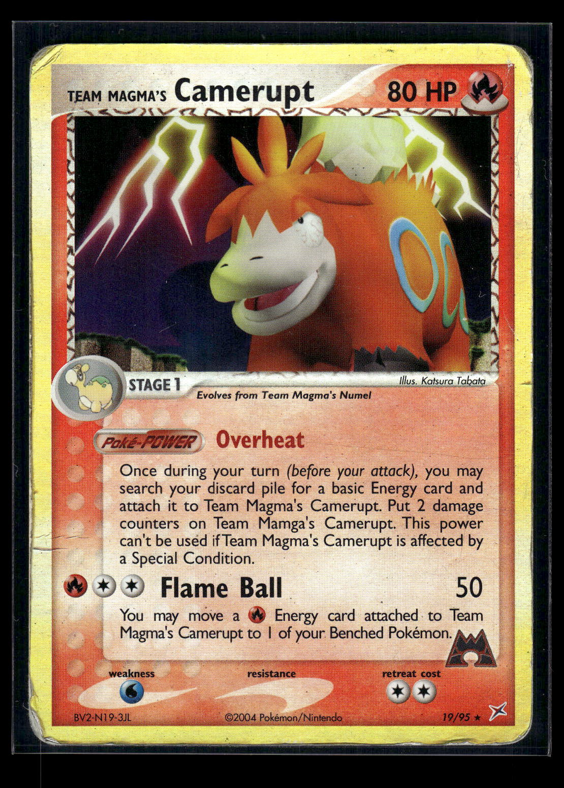 Team Magma's Camerupt 19/95 EX Team Magma vs Team Aqua Reverse Foil