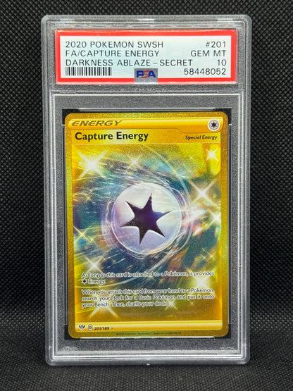 PSA 10 - Capture Energy 201/189 - Darkness Ablaze