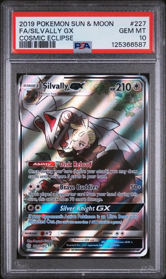 PSA 10 Silvally-GX - POKEMON SUN & MOON COSMIC ECLIPSE #227/236 - Rare Ultra