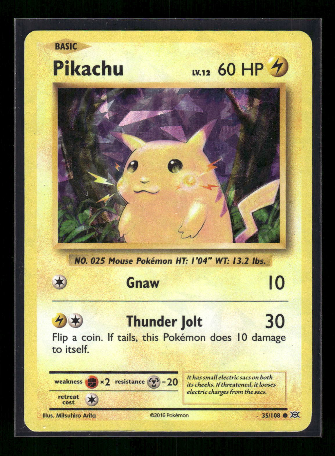 Cracked Ice Holo - Pikachu 35/108 XY - Evolutions