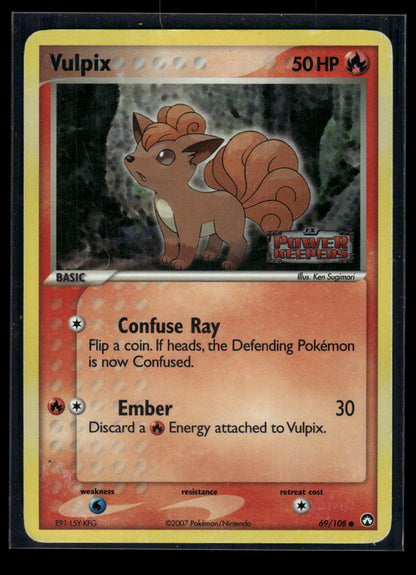 Vulpix 69/108 EX Power Keepers Stamped Reverse