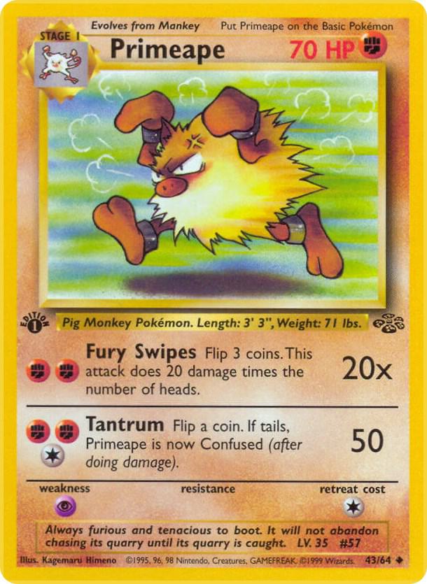 1st Edition - Primeape 43/64 Jungle