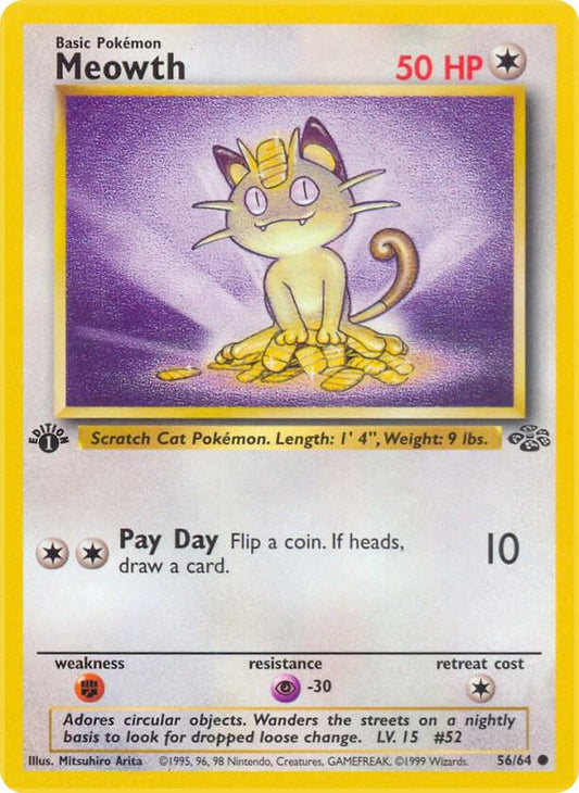 1st Edition - Meowth 56/64 Jungle
