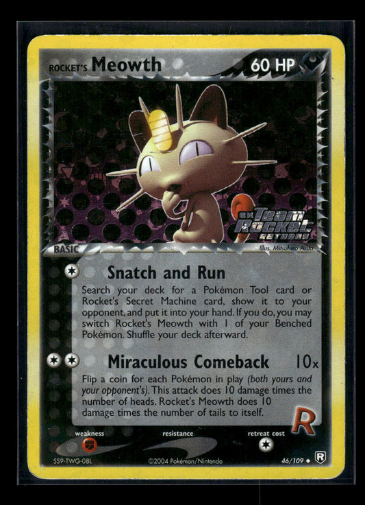 Reverse Foil - Rocket's Meowth 46/109 Team Rocket Returns