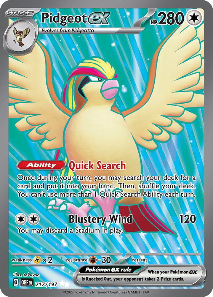 Pidgeot ex 217/197 SV03: Obsidian Flames