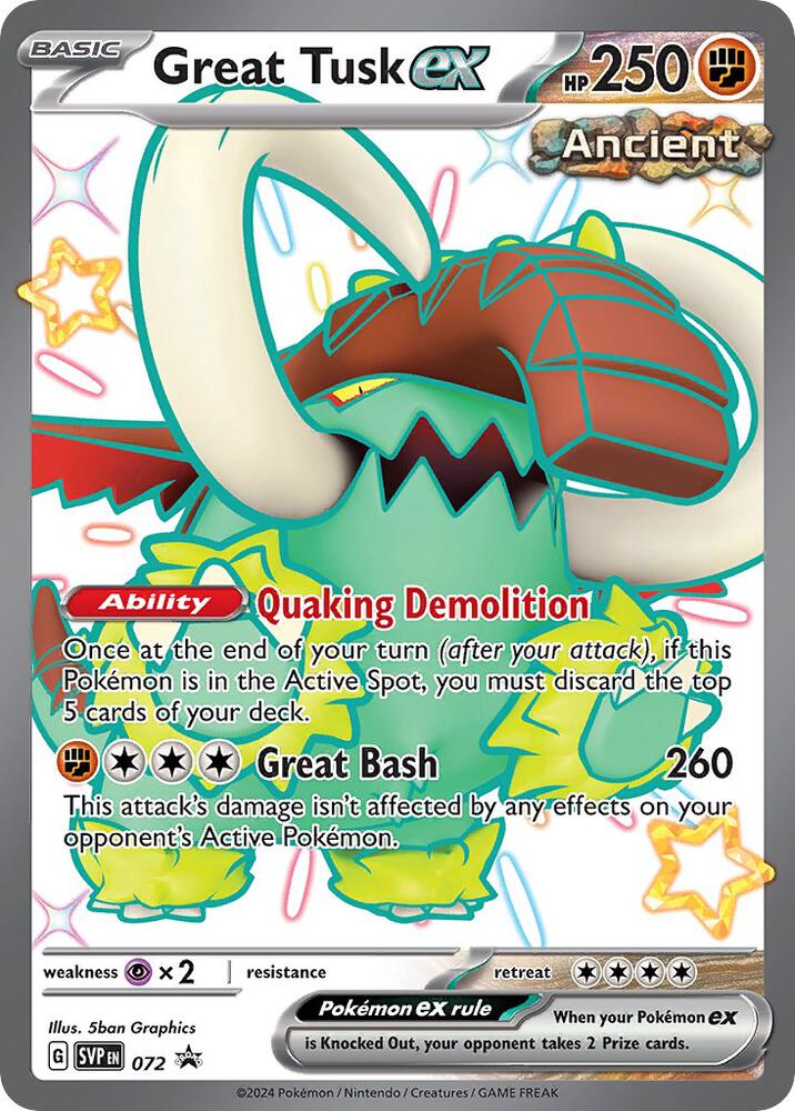 Great Tusk ex 072 SV: Scarlet & Violet Promo Cards