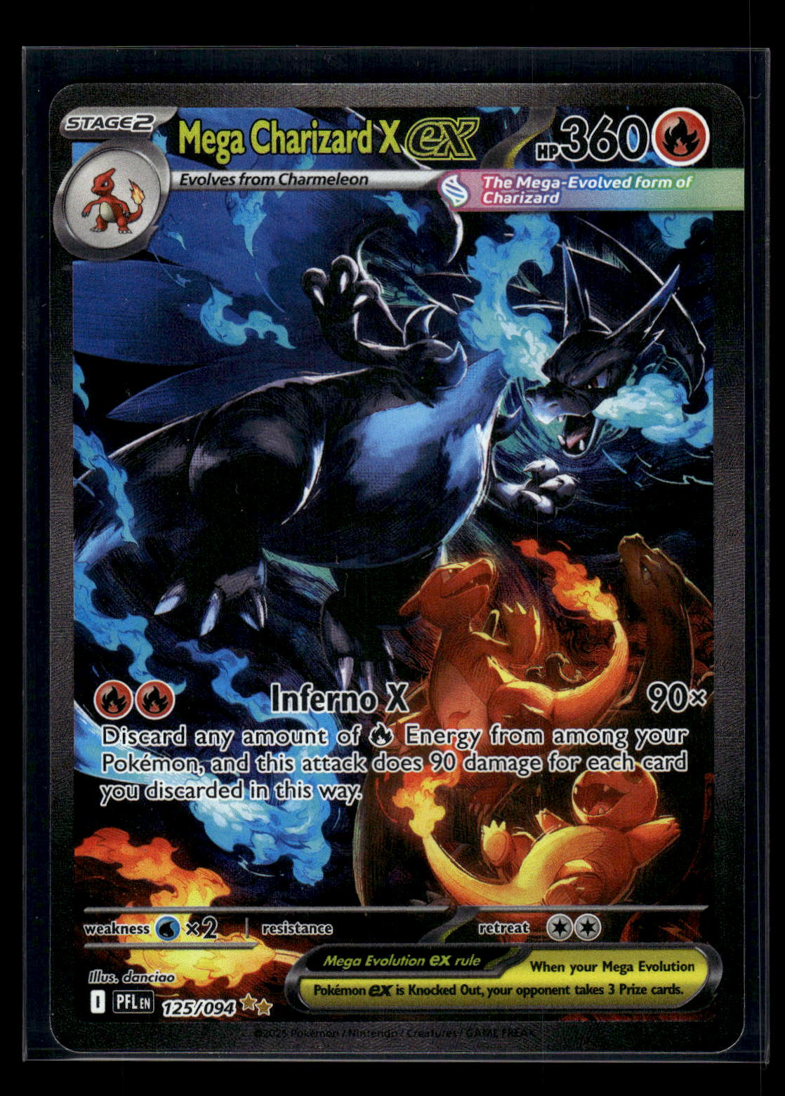 Mega Charizard X ex 125/094 ME02: Phantasmal Flames
