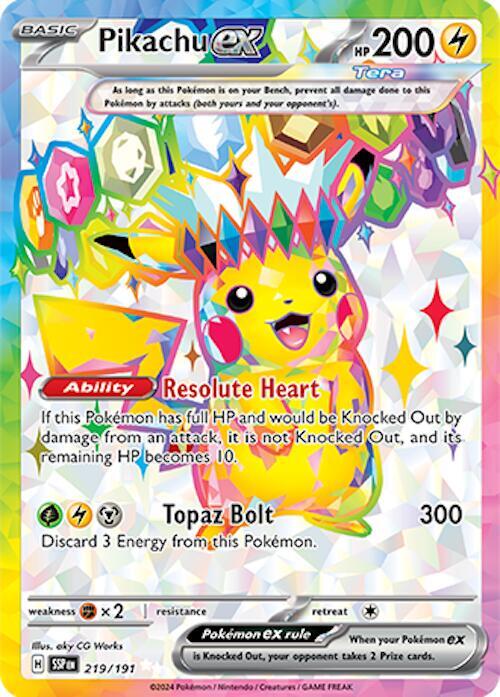 Pikachu ex 219/191 SV08: Surging Sparks