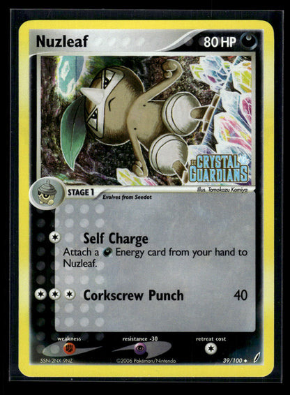 Nuzleaf 39/100 EX Crystal Guardians Stamp Reverse