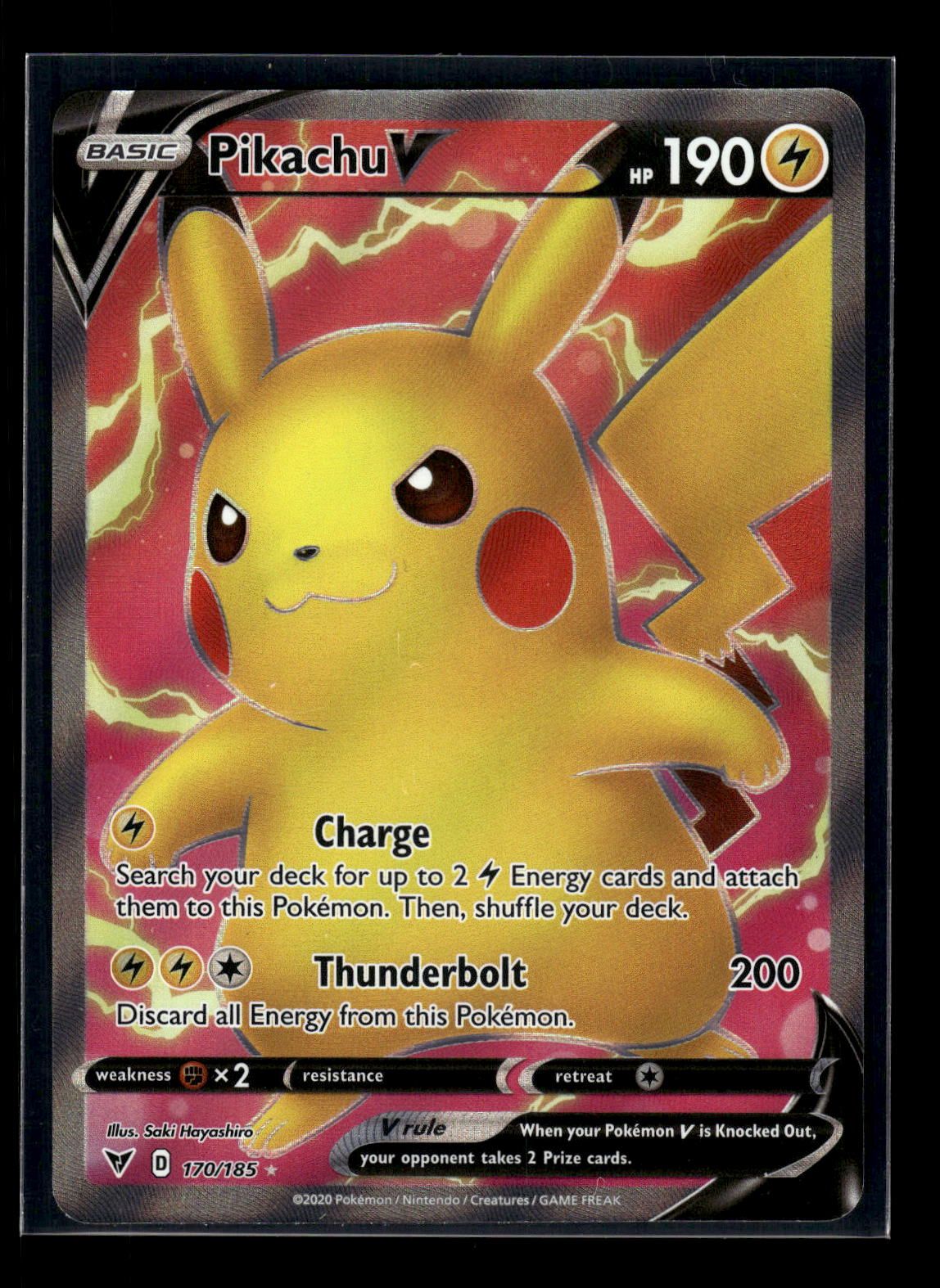 Pikachu V (Full Art) 170/185 SWSH04: Vivid Voltage