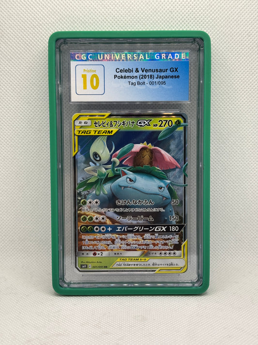 CGC 10 Pristine - Celebi & Venusaur GX 001/095 - Tag Bolt