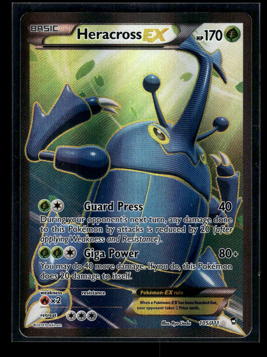 Heracross EX (105 Full Art) 105/111 XY - Furious Fists