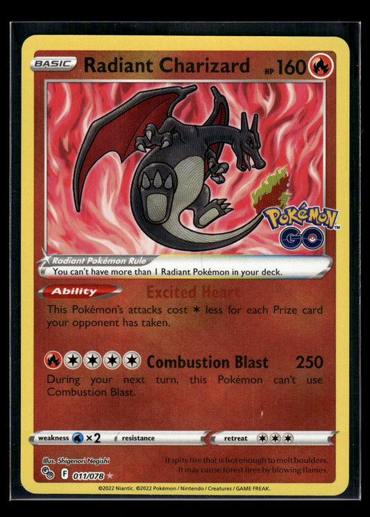 Radiant Charizard 011/078 Pokemon GO