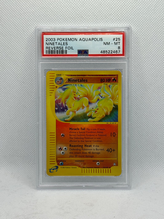 PSA 8 - Ninetales 25/147 Reverse - Aquapolis