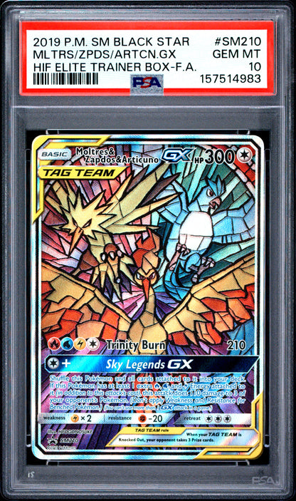 PSA 10 MLTRS/ZPDS/ARTCN.GX - POKEMON SM BLACK STAR PROMO #SM210