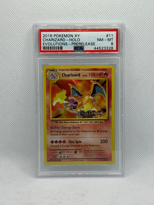 PSA 8 - Charizard 11/108 Prerelease Stamp - XY Evolutions
