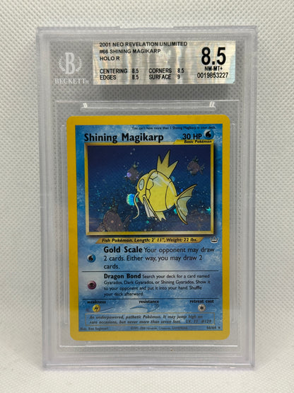 BGS 8.5 - Shining Gyarados 65/64 & Shining Magikarp 66/64 Sequential Set - Neo Revelation