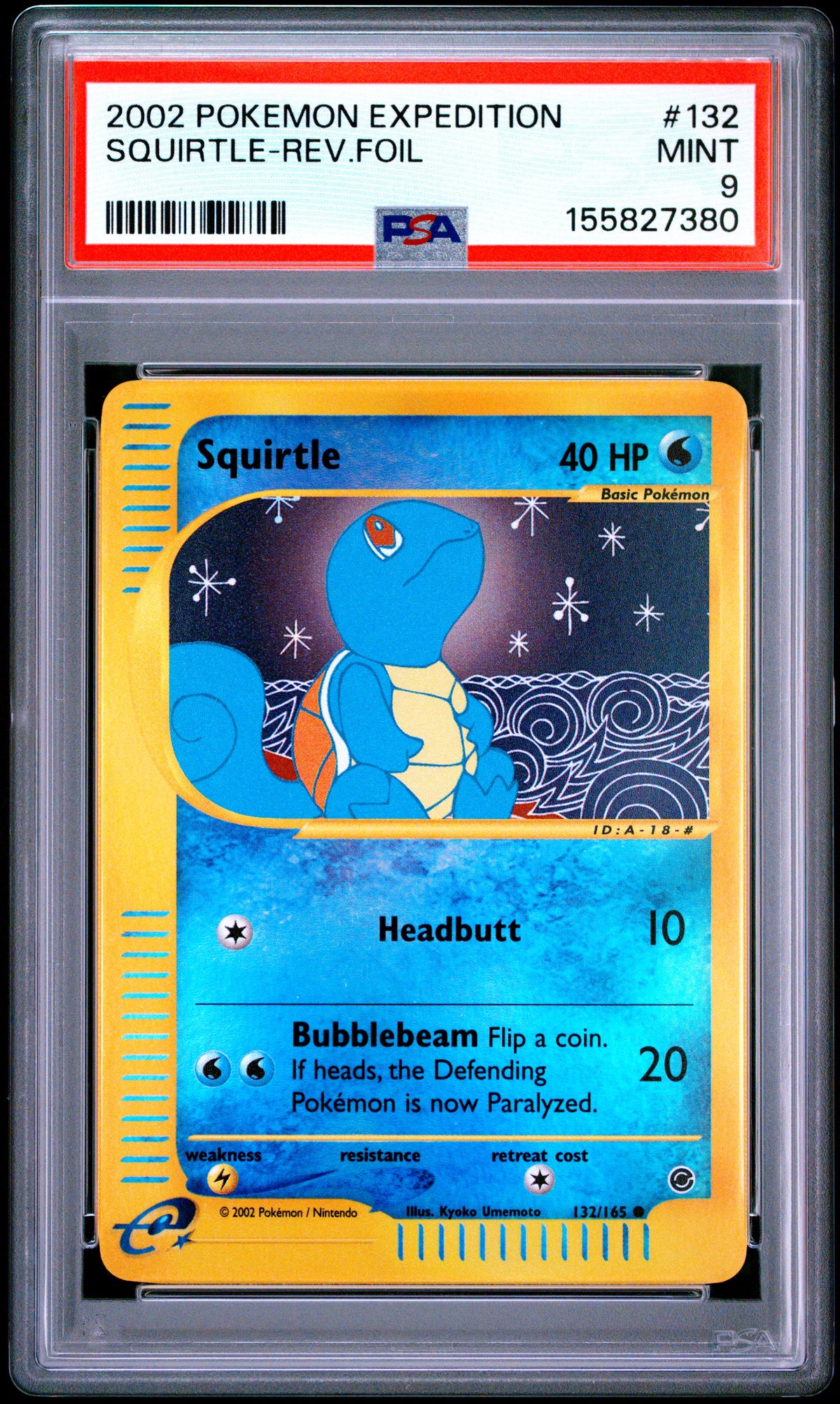 PSA 9 Squirtle - POKEMON EXPEDITION #132/165 - Common