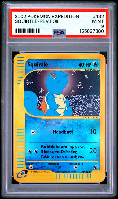PSA 9 Squirtle - POKEMON EXPEDITION #132/165 - Common