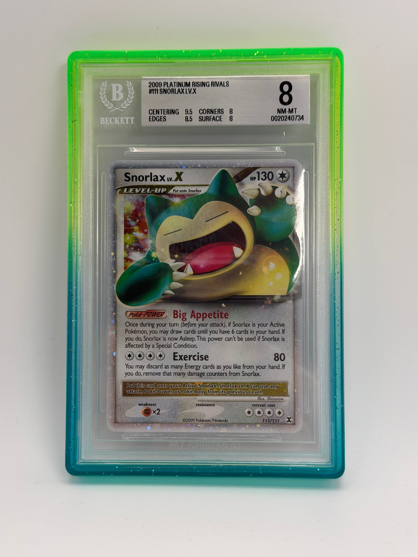 BGS 8 - Snorlax Lv. X 111/111 - Rising Rivals