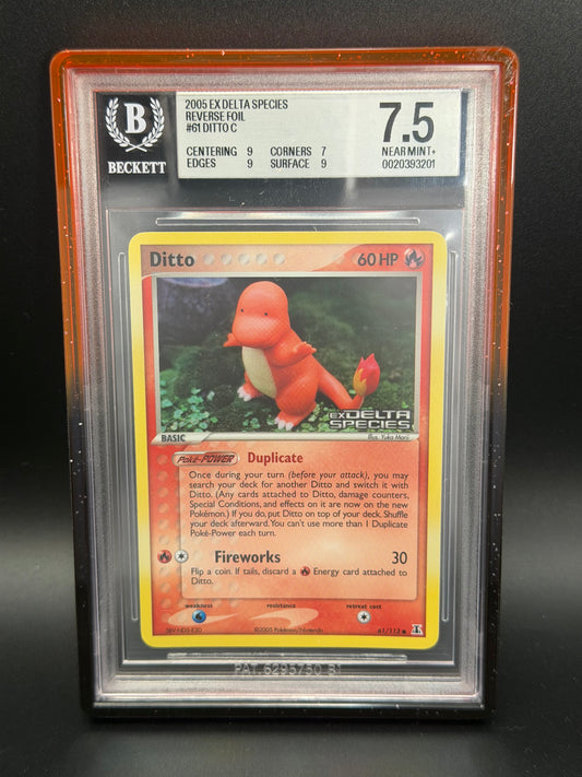 BGS 7.5 - Ditto (Charmander) Reverse Holo Stamped 61/113 - Delta Species