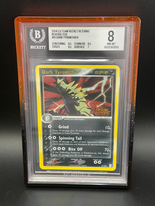 BGS 8 - Dark Tyranitar Reverse Holo Stamped 19/109 - Ex Team Rocket Returns