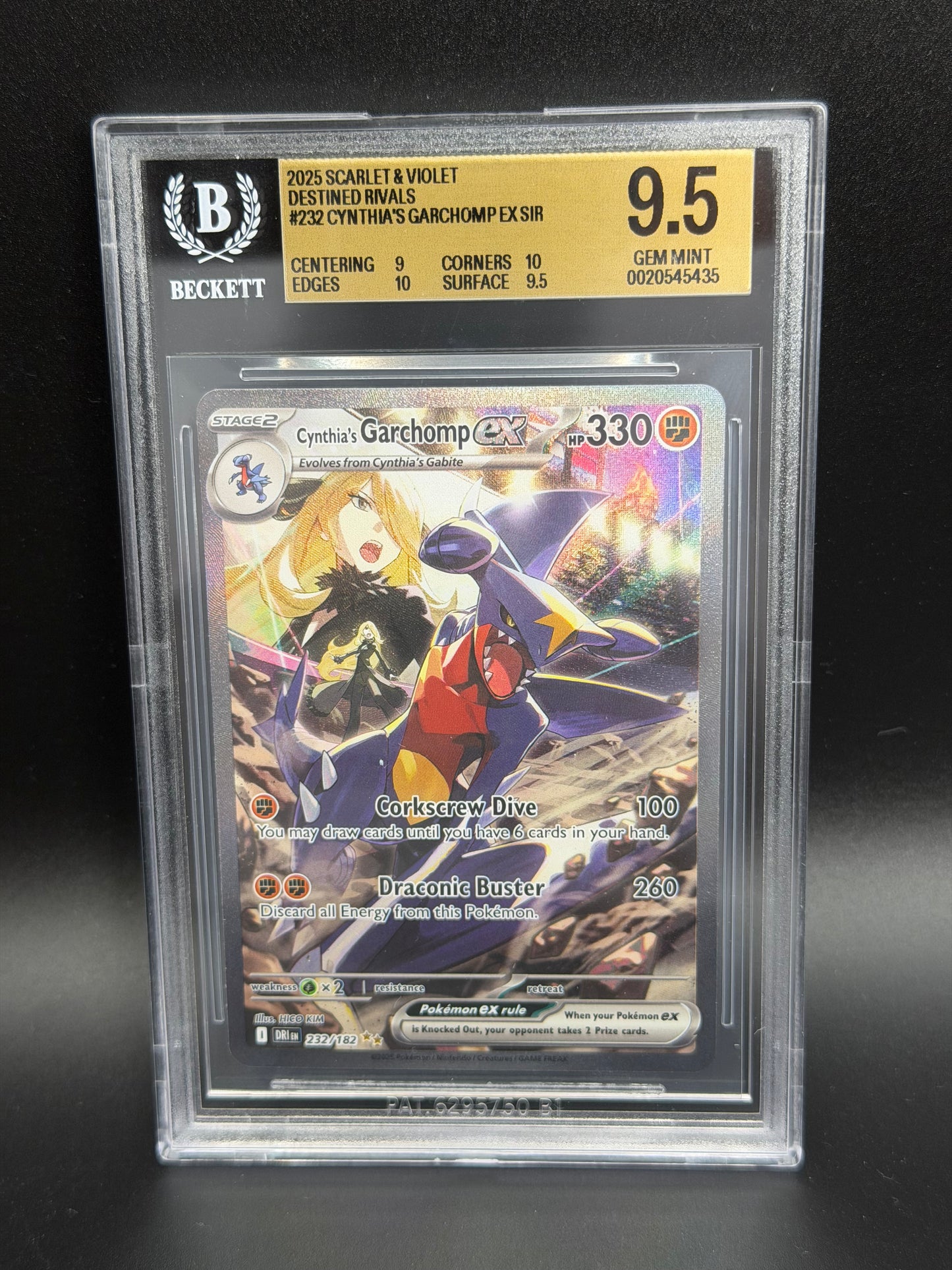 BGS 9.5 - Cynthia's Garchomp Ex 232/182 - Destined Rivals