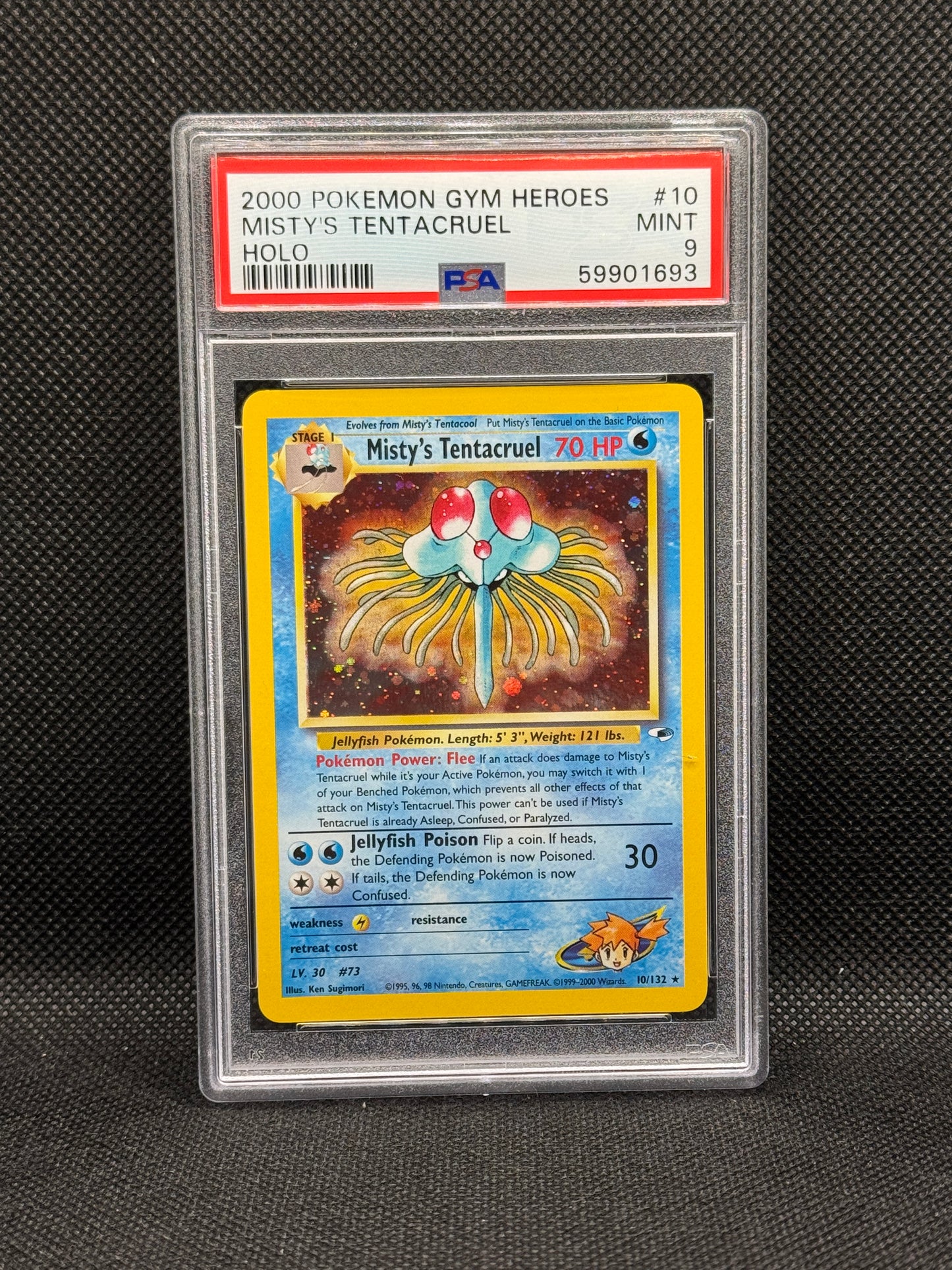 PSA 9 - Misty's Tentacruel 10/132 - Gym Heroes