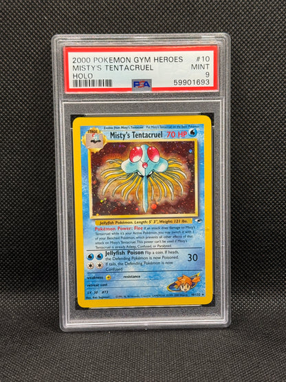 PSA 9 - Misty's Tentacruel 10/132 - Gym Heroes