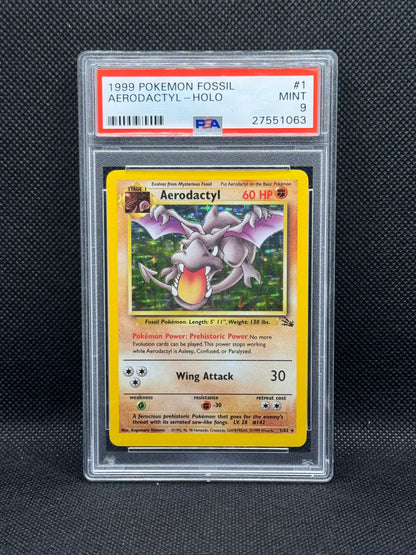 PSA 9 - Aerodactyl 1/62 - Fossil