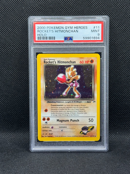 PSA 9 - Rocket's Hitmonchan 11/132 - Gym Challenge