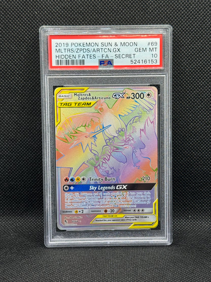 PSA 10 - Moltres&Zapdos&Articuno GX 69/68 - Hidden Fates