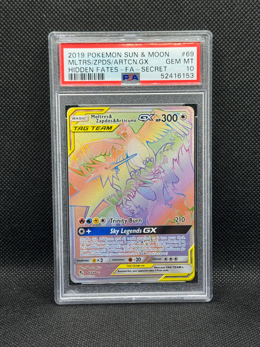 PSA 10 - Moltres&Zapdos&Articuno GX 69/68 - Hidden Fates