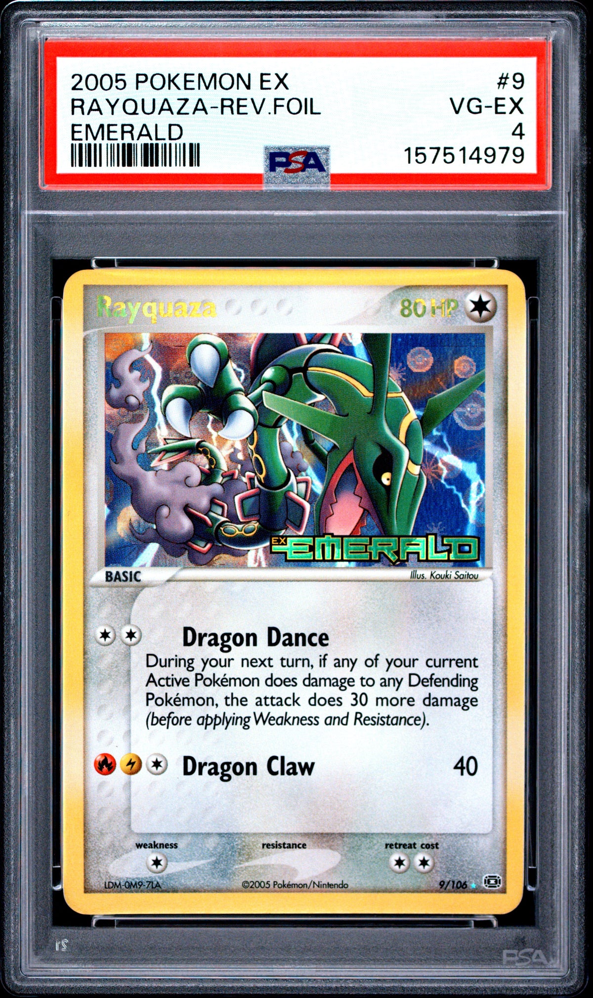 PSA 4 Rayquaza - POKEMON EX EMERALD #9/106 - Rare Holo