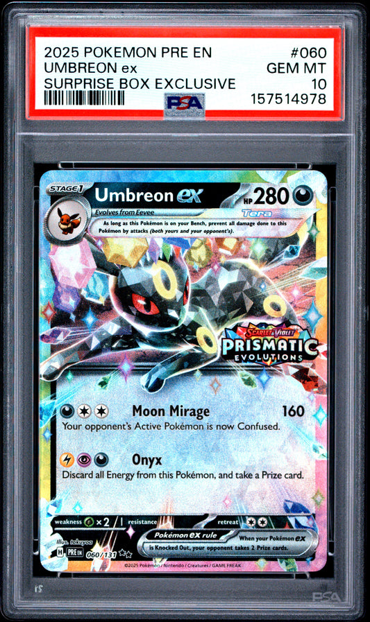 PSA 10 Umbreon ex - POKEMON PRE EN-PRISMATIC EVOLUTIONS #060/131 - Double Rare
