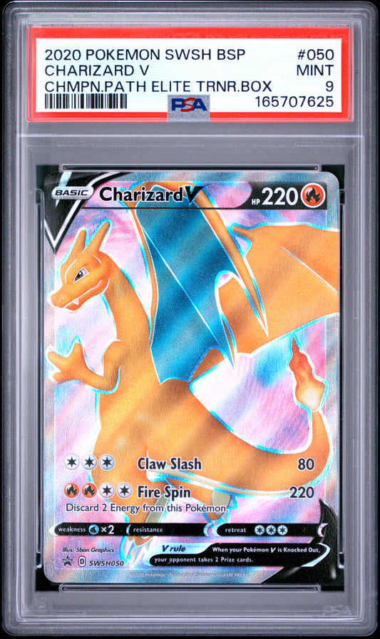 PSA 9 CHARIZARD V - POKEMON SWSH BLACK STAR PROMO #050