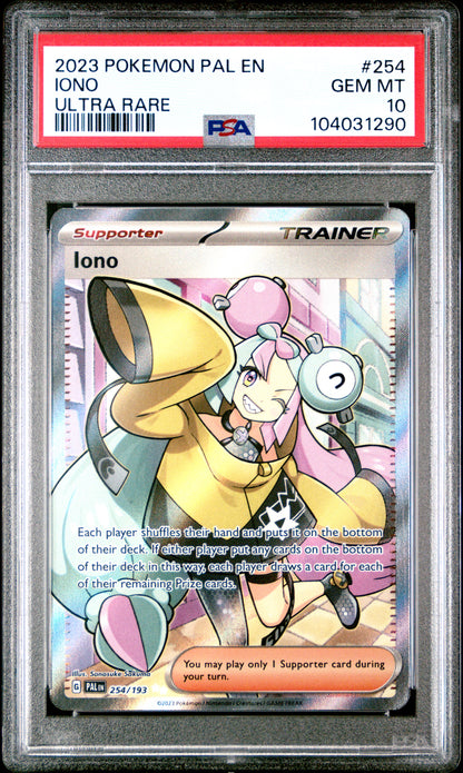 PSA 10 Iono - POKEMON PAL EN-PALDEA EVOLVED #254/193 - Ultra Rare