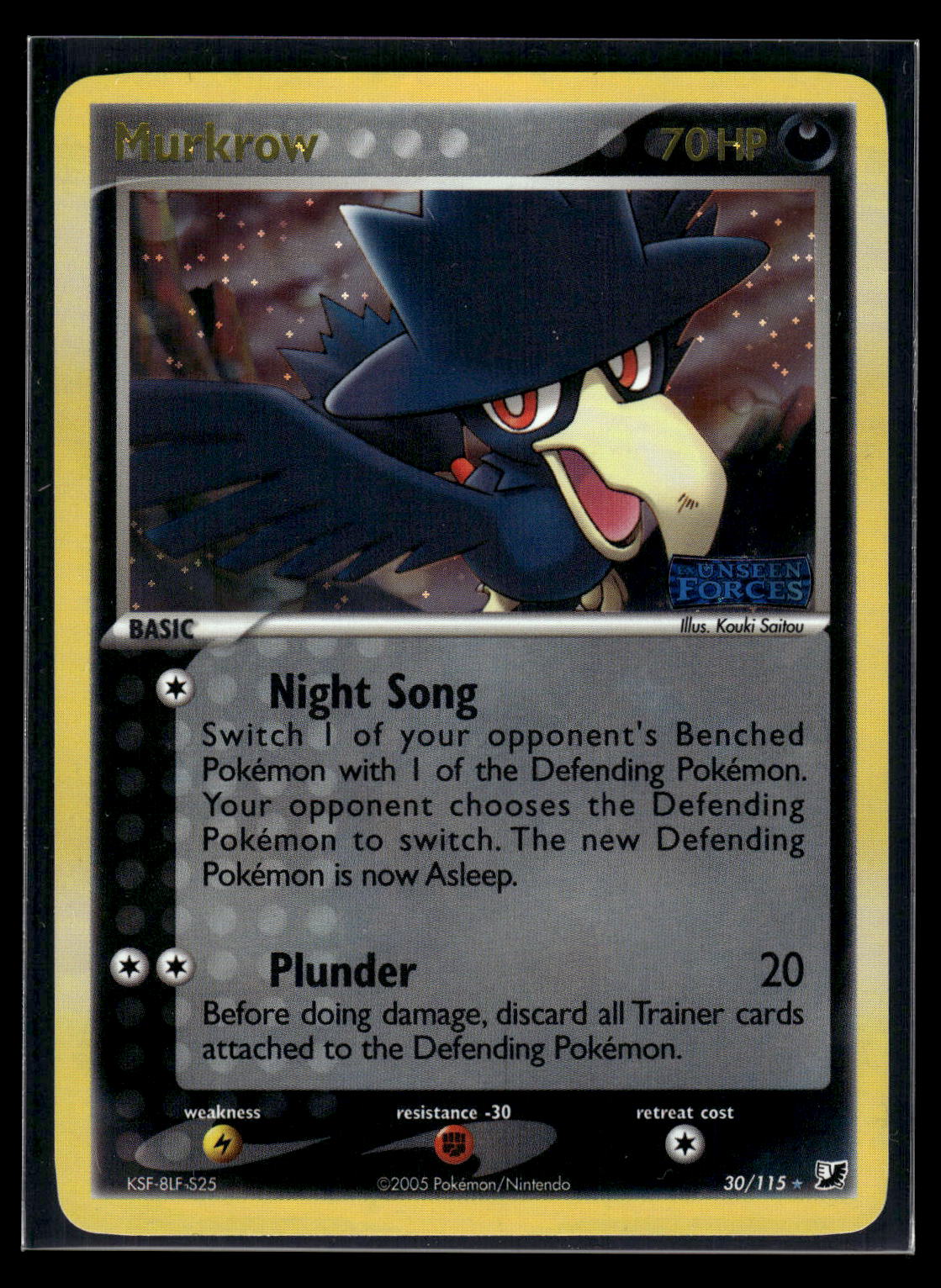 Murkrow 30/115 EX Unseen Forces Stamped Reverse