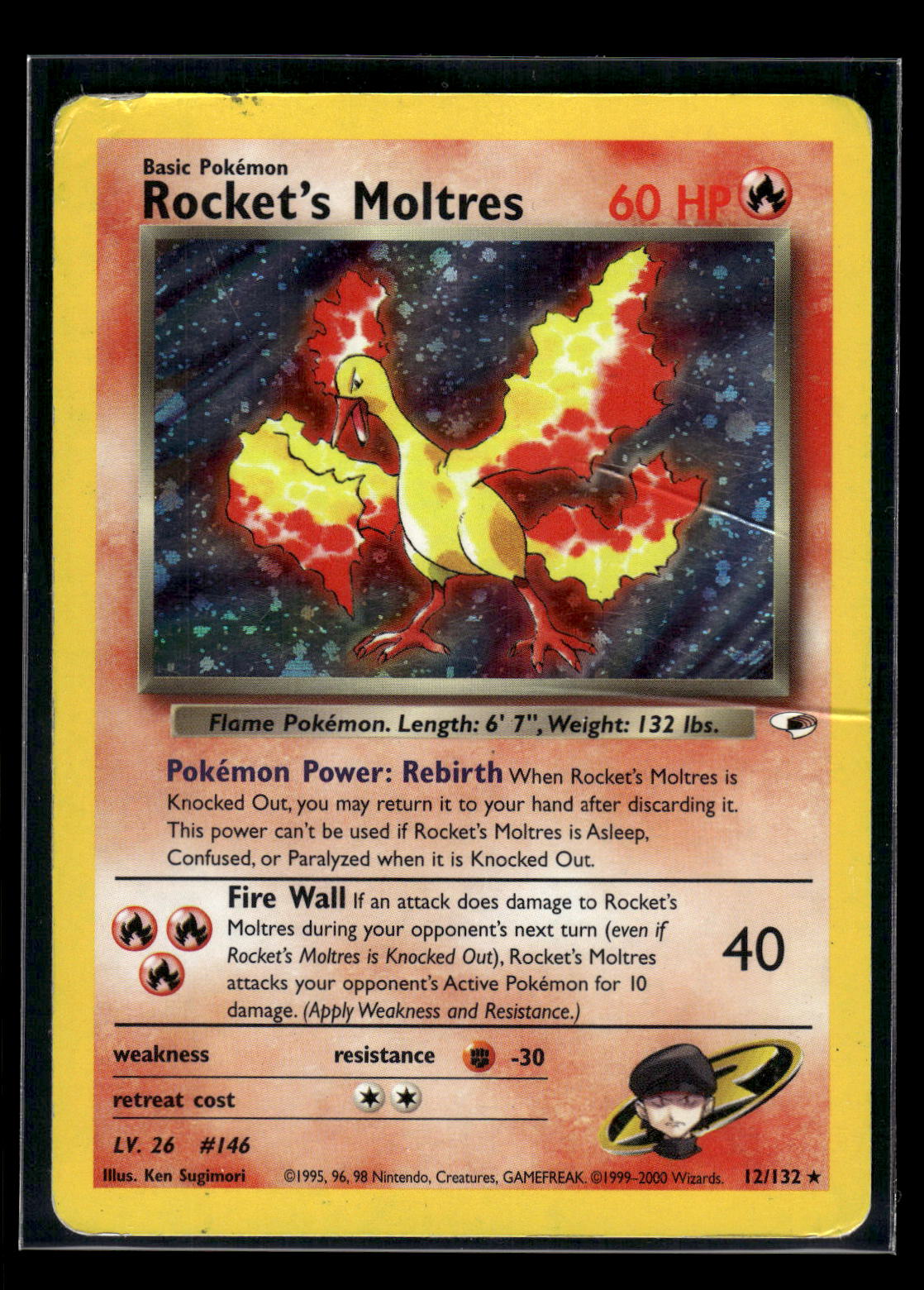 Rocket's Moltres 012/132 Gym Heroes