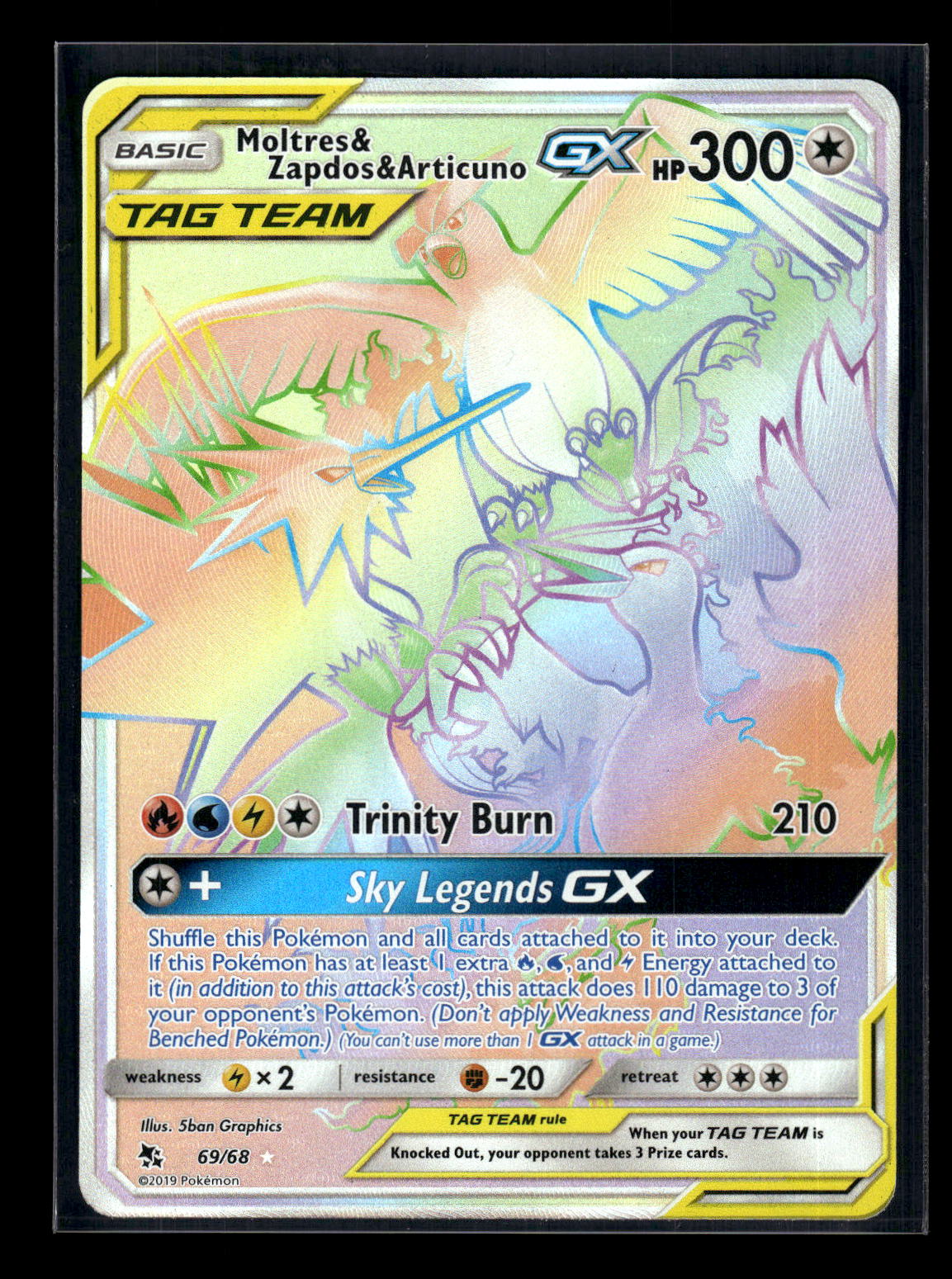 Moltres & Zapdos & Articuno GX (Secret) 69/68 Hidden Fates