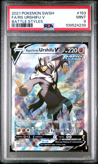 PSA 9 - Rapid Strike Urshifu V 153/163 - Battle Styles